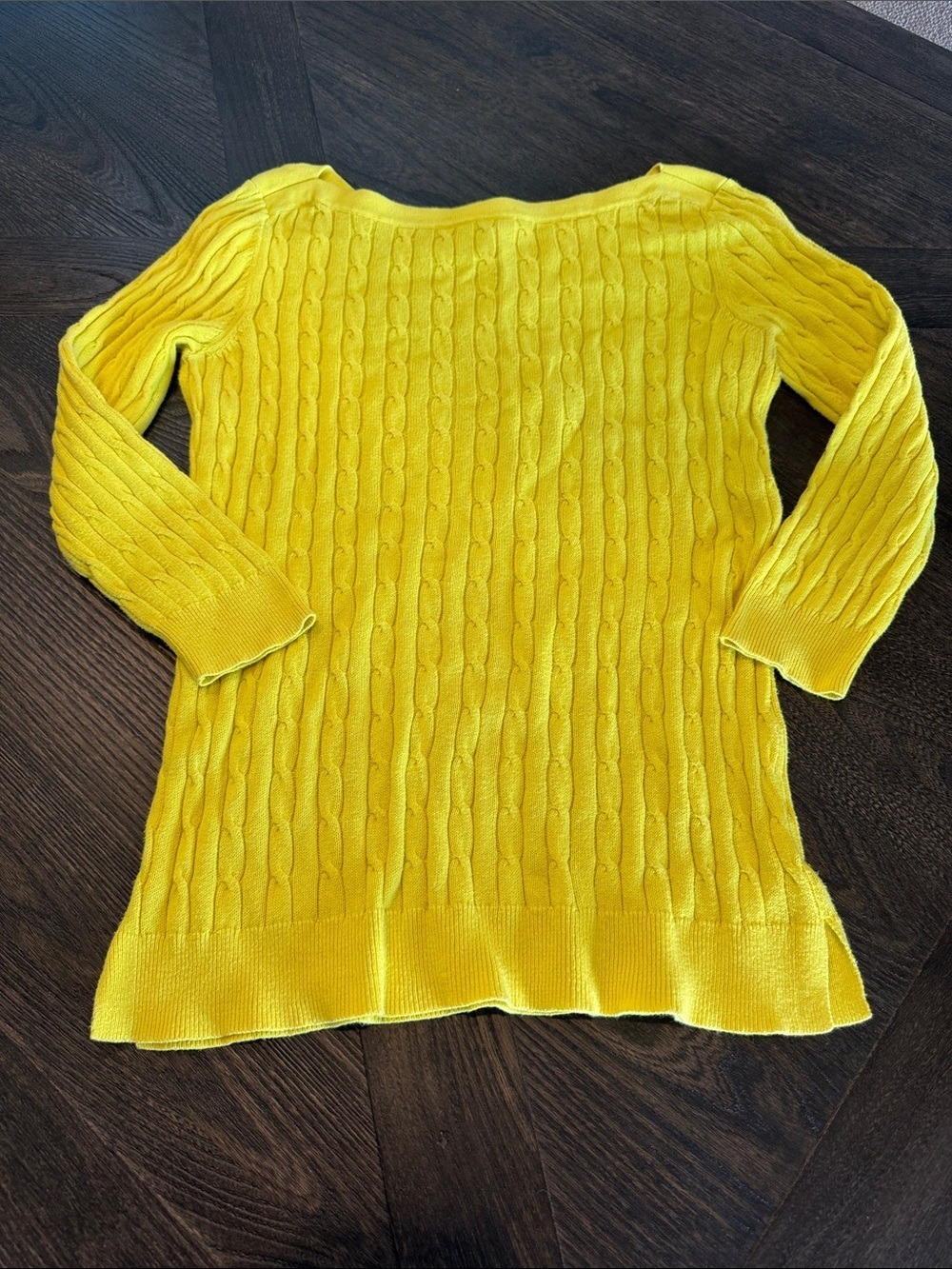 GAP Bright Yellow Cable Scoop-Neck Sweater
